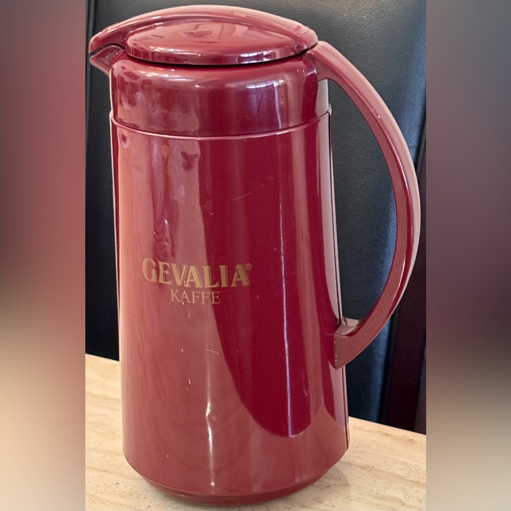 Gevalia Kaffe Insulated Carafe To Serve Hot Coffee/Tea in Burgundy Color
